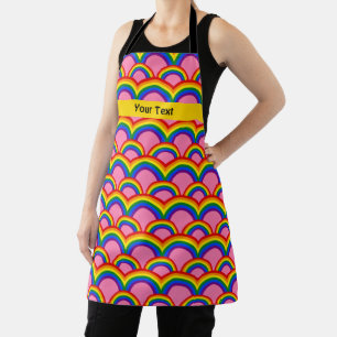Tablier MOTIF arc-en-ciel LGBT avec texte personnalisé