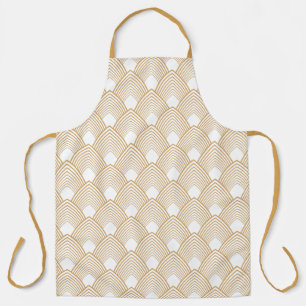 Tablier Motif Art déco or et blanc
