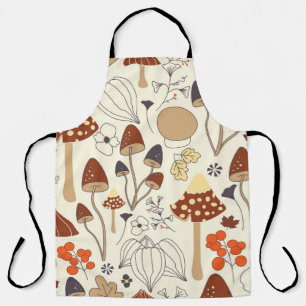 Tablier Motif automatique sans soudure avec champignons, f