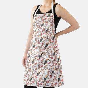 Tablier Motif Aux Oiseaux Tropicaux