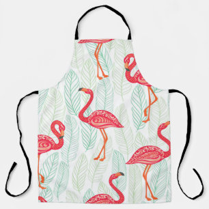 Tablier Motif avec des ornements flamands roses sur un fon
