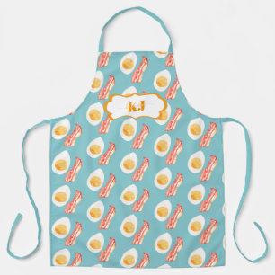 Tablier Motif Bacon et oeufs de Cute  Monogramme