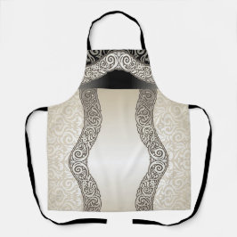 Tablier Motif "Beige & Noir" Taille moyenne