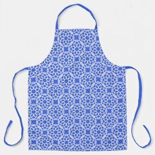 Tablier Motif bleu blanc géométrique