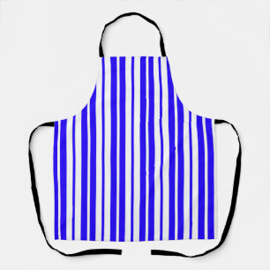 Tablier Motif Bleu Blanc Vertical Grilles