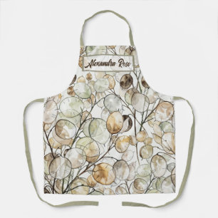 Tablier Motif botanique aquarelle personnalisé Boho Lunari