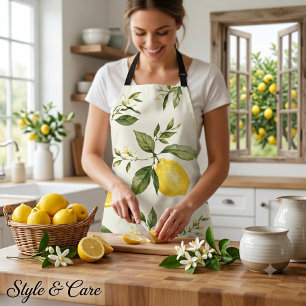 Tablier Motif botanique élégant de fleurs de citron à l'aq