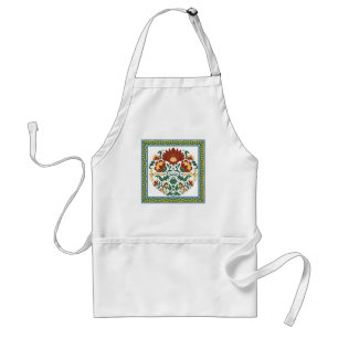 Tablier Motif botanique floral folklorique traditionnel av
