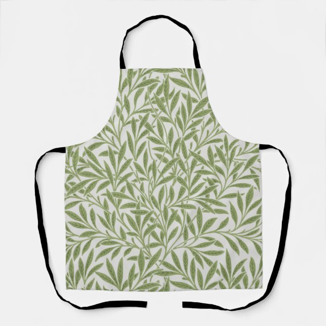 Tablier Motif botanique floral vert de William Morris (Recto)
