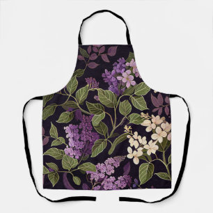 Tablier Motif botanique floral violet fleur de lilas