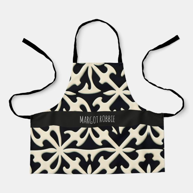 Tablier Motif botanique monochromique issométrique (Recto)