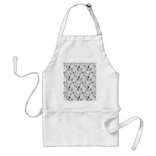 Tablier Motif cachemire noir et blanc – Élégante œuvre d'a