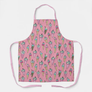 Tablier Motif cadeau de cône de crème glacée rose