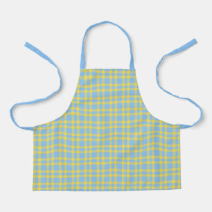 Tablier Motif carreaux bleu jaune