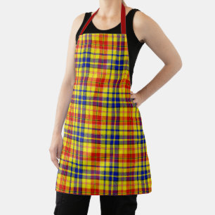 Tablier Motif carreaux tartan jaune rouge bleu