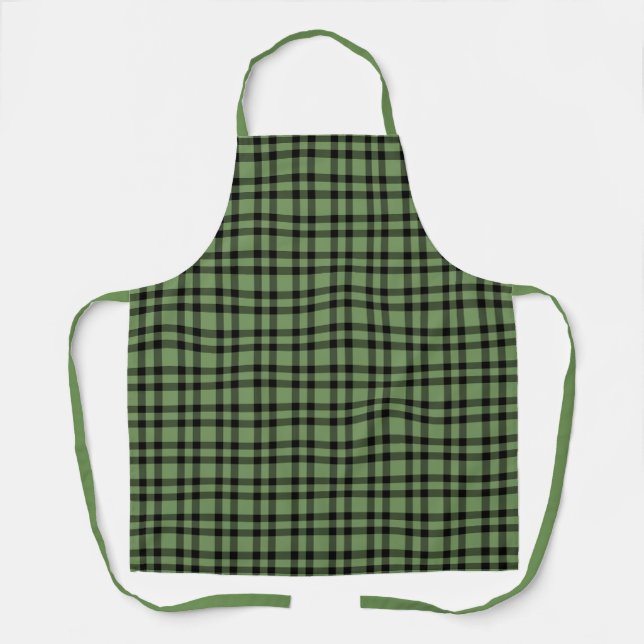 Tablier Motif carreaux vert noir (Recto)