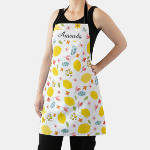 Tablier Motif citron avec nom personnalisé - Amusant et co