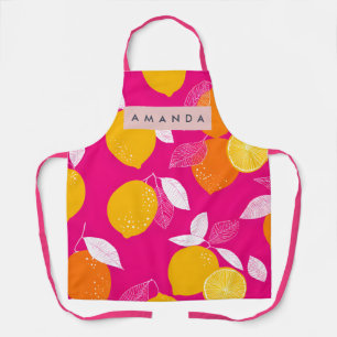Tablier Motif Citron Citrus Vibrant Personnalisé