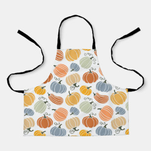 Tablier Motif Citrouille d'automne coloré