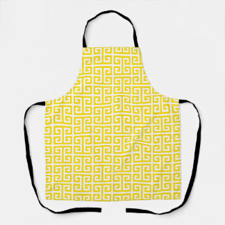 Tablier Motif clé grec jaune doré
