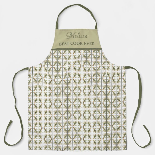 Tablier Motif Concombre Best Cook Ever Ajouter Nom (Recto)