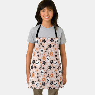 Tablier Motif crâne de fleurs