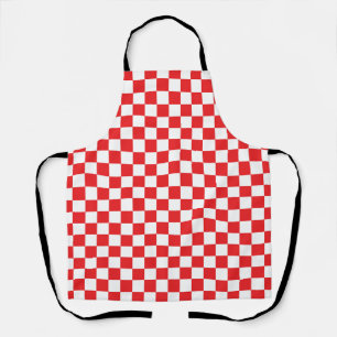 Tablier Motif croate en carton rouge blanc
