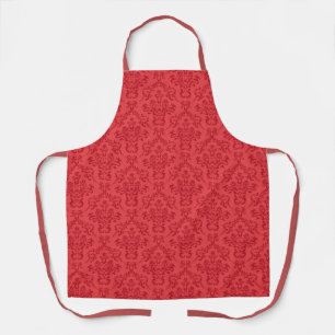 Tablier Motif damassé rouge