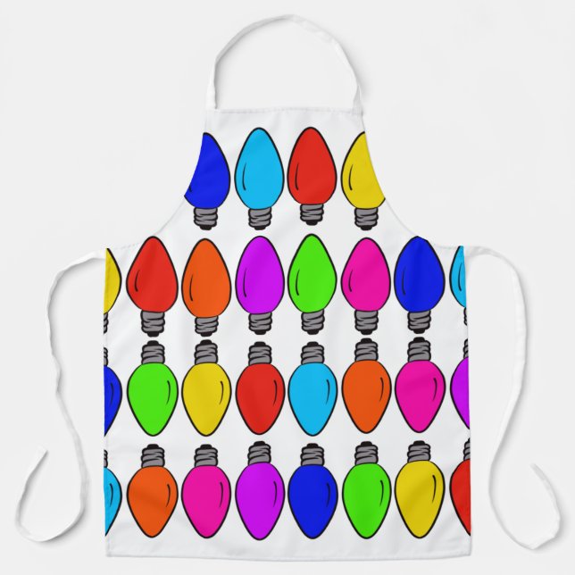 Tablier Motif d'ampoules de Noël (Recto)