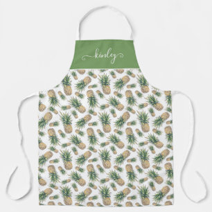 Tablier Motif d'ananas aquarelle