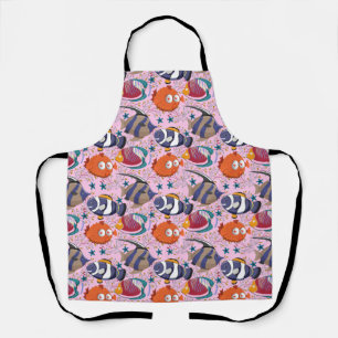 Tablier Motif d'animaux aquatiques vie sous-marine en me