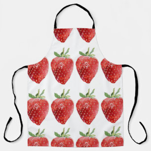 Tablier Motif d'aquarelle transparente avec fraises