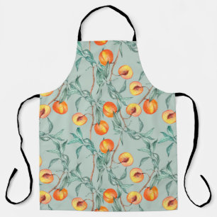 Tablier Motif d'aquarelle transparente avec pêches et bran