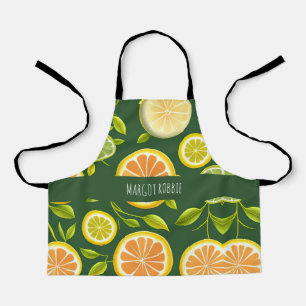 Tablier Motif d'aquarelle verte Citrus Lime