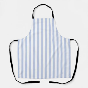 Tablier Motif d'art à rayures verticales bleu blanc doux