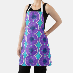 Tablier Motif d'art fractal à café violet