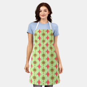 Tablier Motif d'art fractal de café corail