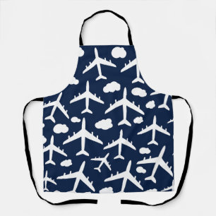 Tablier Motif d'avion volant bleu