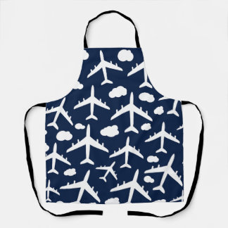 Tablier Motif d'avion volant bleu
