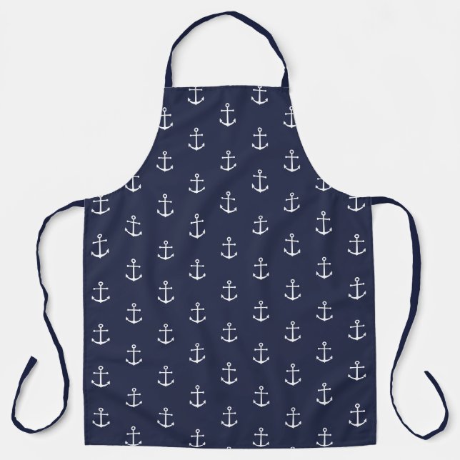 Tablier Motif de Ancre bleue de la marine (Recto)