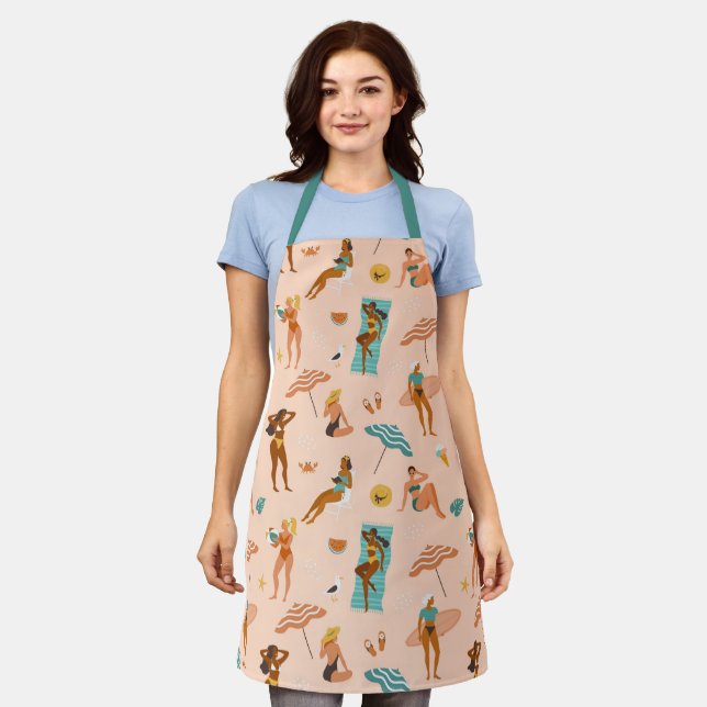 Tablier Motif de bains de soleil de plage (Porté)