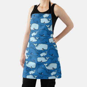 Tablier Motif de baleine bleue