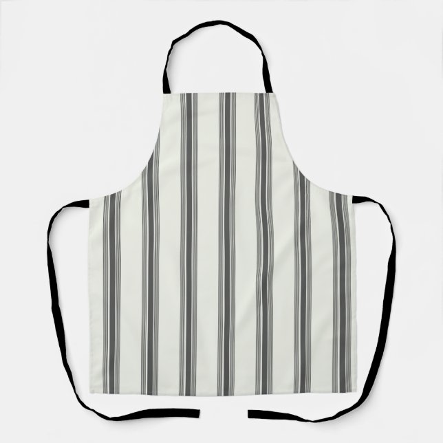 Tablier Motif de bande verticale en ivoire noir (Recto)