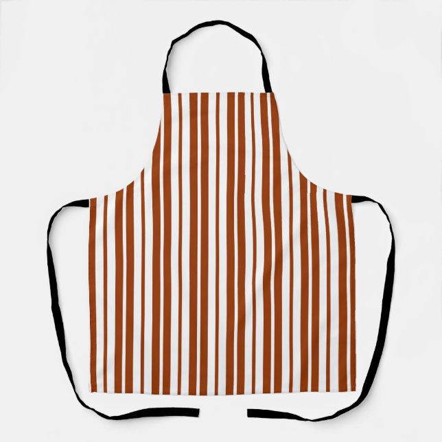 Tablier Motif de bandes verticales Brown blanches (Recto)