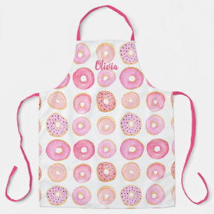 Tablier Motif de beignet rose personnalisé