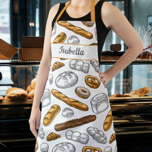 Tablier Motif De Boulangerie De Pain Personnalisé Avec Te