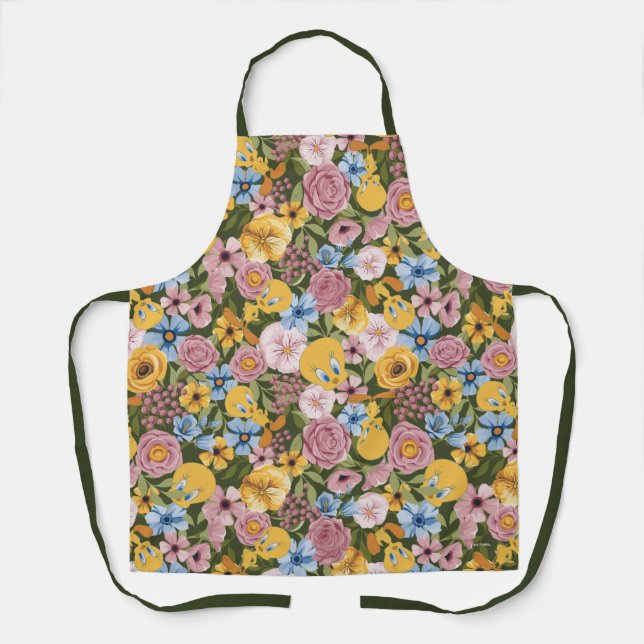 Tablier Motif de broderie florale TWEETY™ (Recto)
