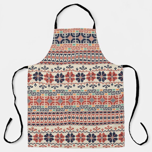 Tablier Motif De Broderie Palestinienne : Beauté Tradition (Recto)