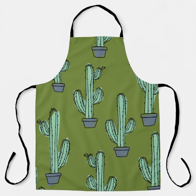 Tablier Motif de cactus dessiné à la main (Recto)