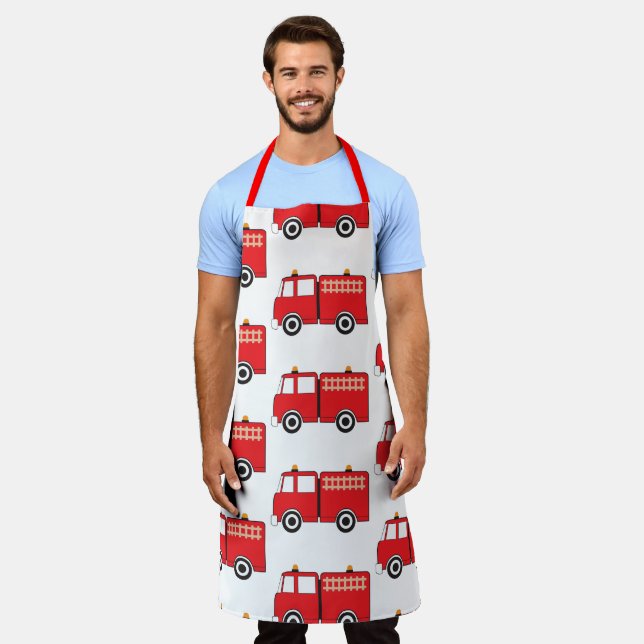 Tablier Motif de camion-feu rouge (Porté)